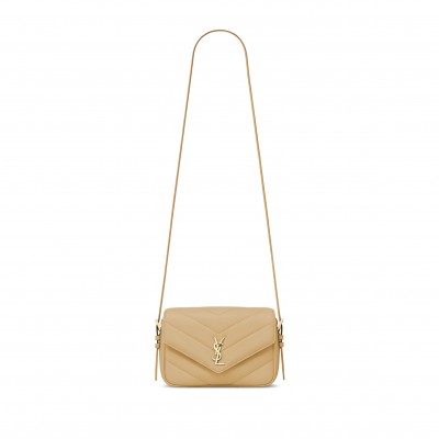 YSL LOULOU TOY CROSSBODY IN MATELASSÉ LAMBSKIN 873156 (21*14*5cm)
